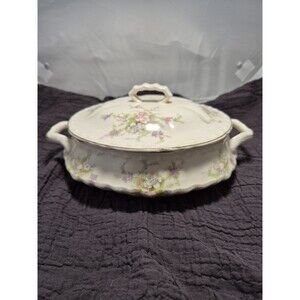 Crooksville China SPRING BLOSSOM Round Covered Casserole Vegetable dish
